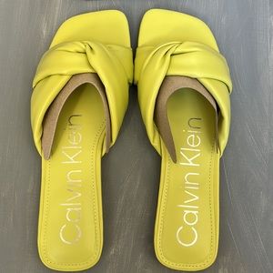 Calvin Klein Lime color dressy flat slide
